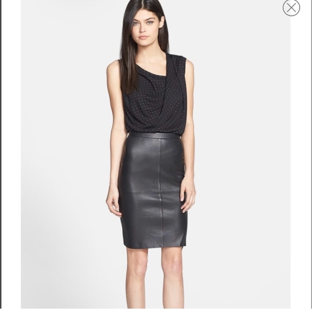 Black Leather pencil skirt size 4
